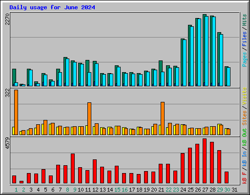 Daily usage for June 2024