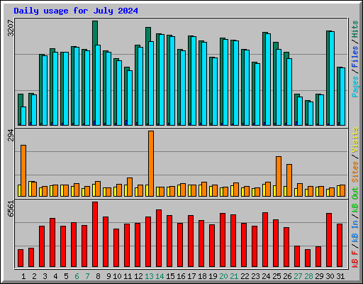 Daily usage for July 2024