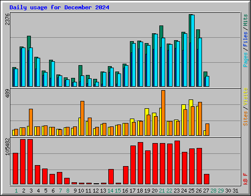 Daily usage for December 2024