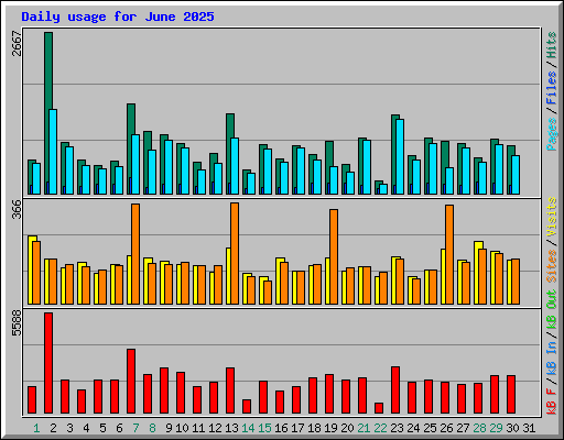 Daily usage for June 2025