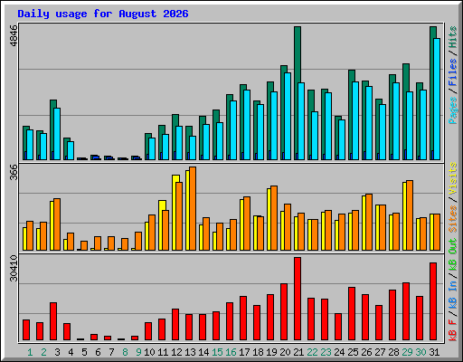 Daily usage for August 2026