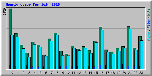 Hourly usage for July 2026