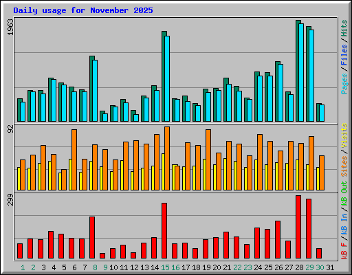 Daily usage for November 2025