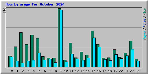 Hourly usage for October 2024