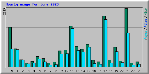 Hourly usage for June 2025